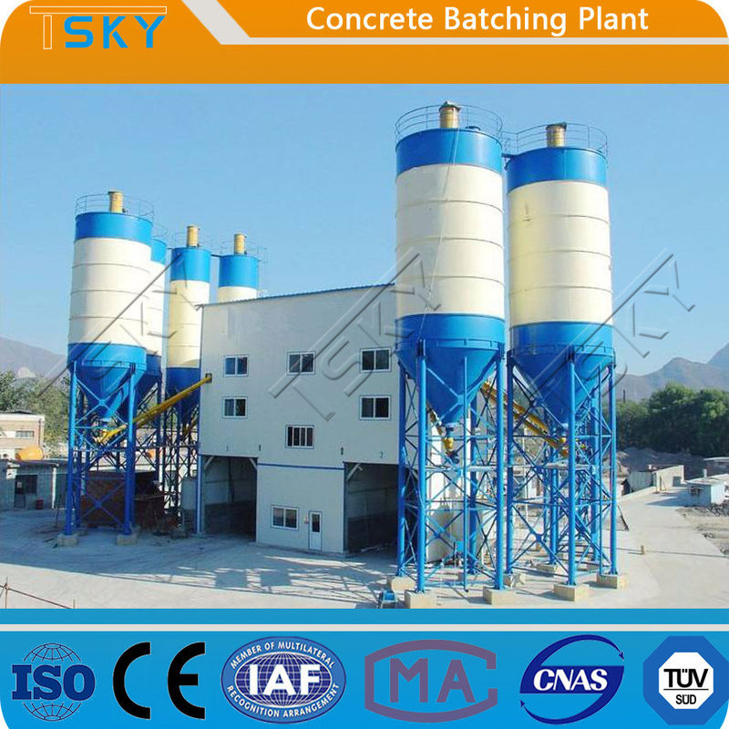 Hydraulic Rod Discharge HZS60 Concrete Batch Mix Plant