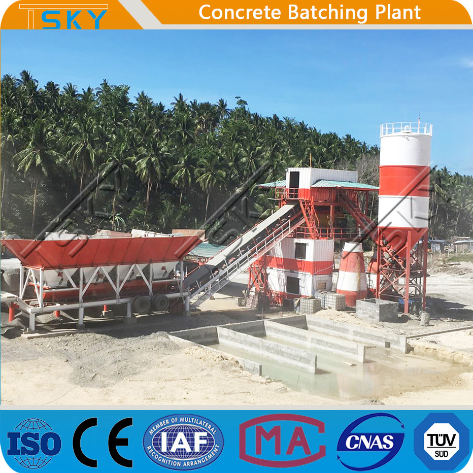 SGS 18.5x2KW 50m3/h HZS50 RMC Batching Plant